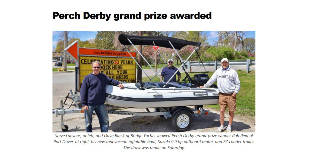 INNOVOCEAN MA360 Featured as Port Dover Perch Derby Grand Prize Boat